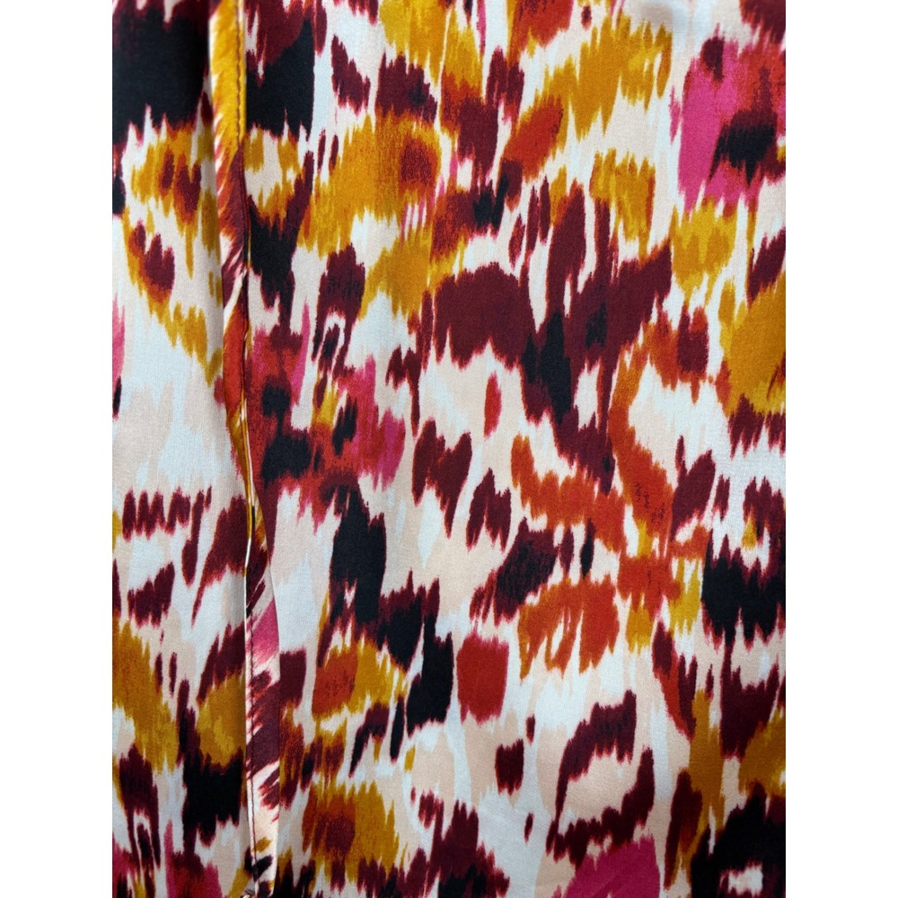 Fred David Women's Small Abstract Print‎ Long Sleeve V Neck Tie Neck Blouse NWT - Picture 2 of 7